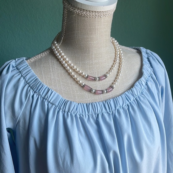 ✨NEW! Grace Karin Dress Sky Blue Off the Shoulder Long Sleeve Size Medium - Picture 5 of 8